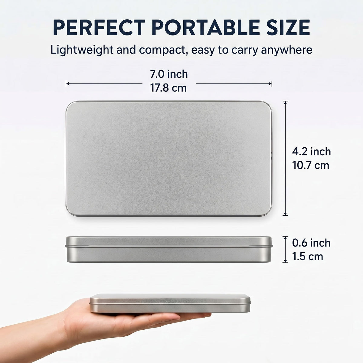 10 Pack Metal Tin Boxes with Hinged Lids (10 Count)
