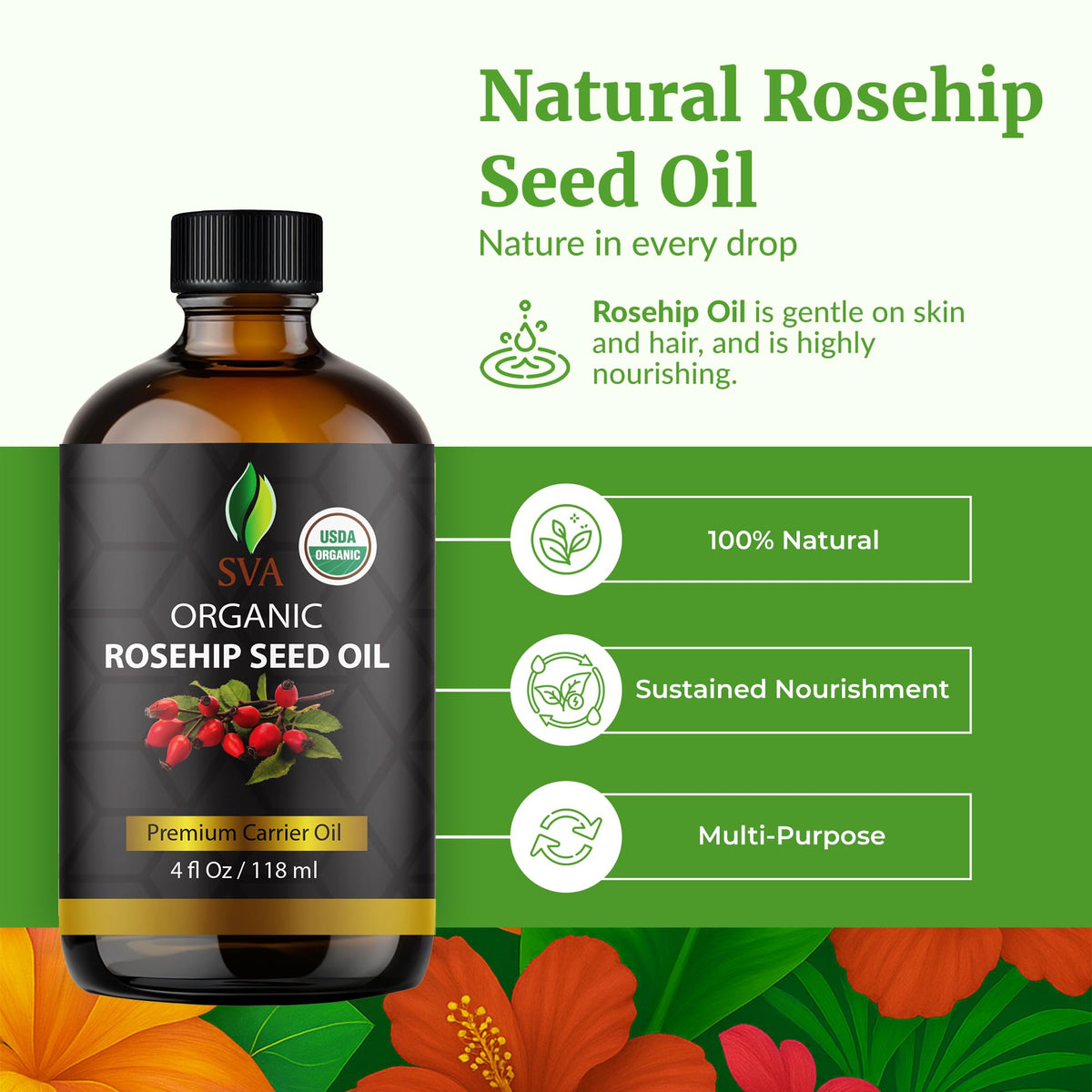SVA Organic Rosehip Seed Oil (4 Fl Oz)