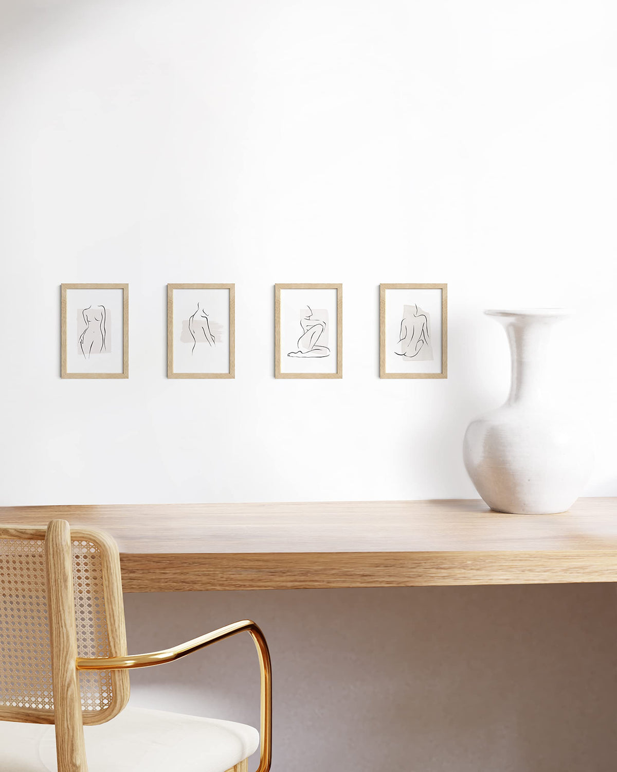 Beige Oak Wood 4x6 Picture Frame (4 Count)