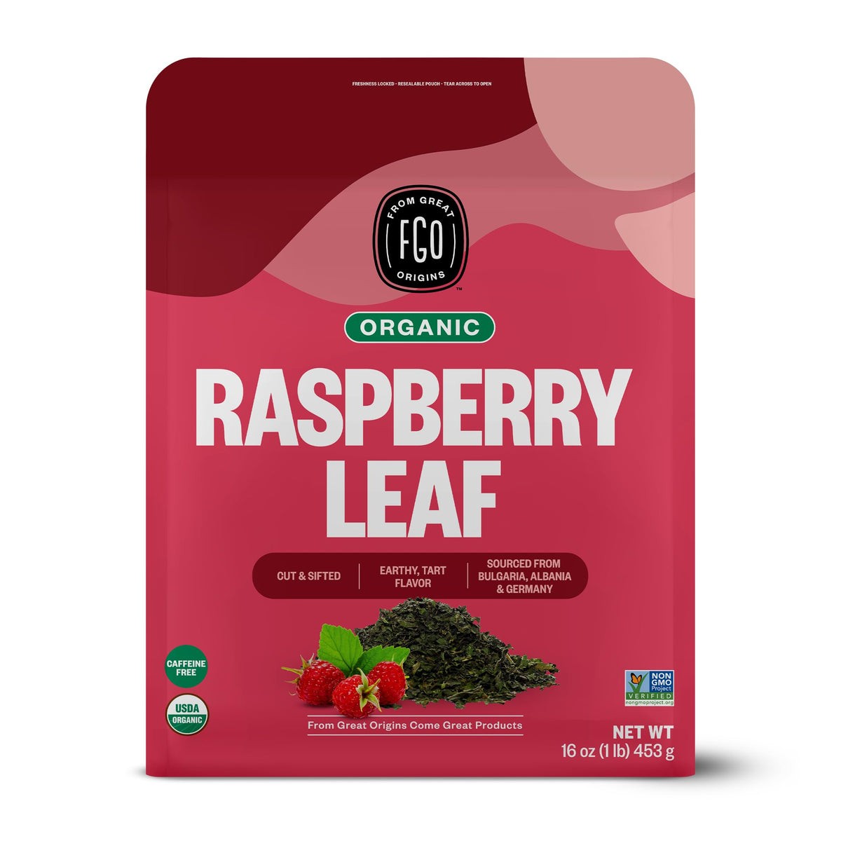 Organic Red Raspberry Loose Leaf Herbal Tea (16 Ounce)