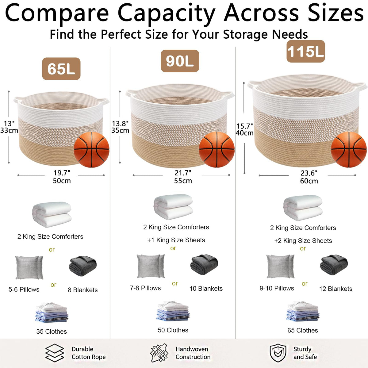 65L Large Blanket Basket