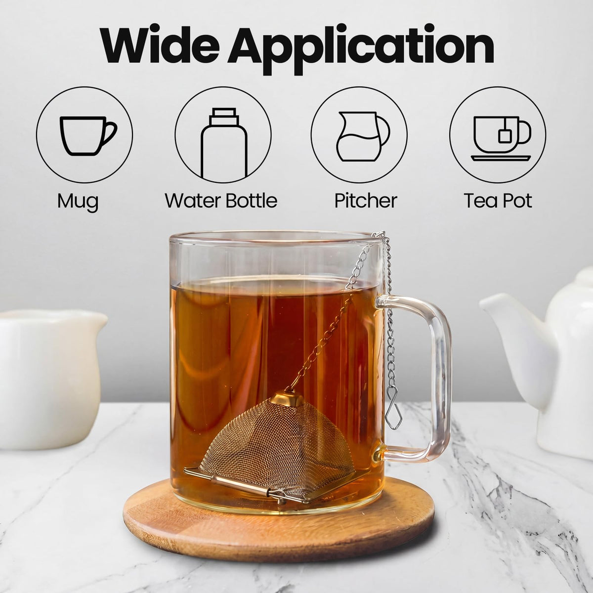 9 Pcs Tea Infuser Stainless Steel Strainer with Chain (9 Count)