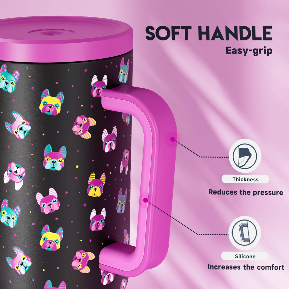 40 oz Tumbler with Handle and Straw