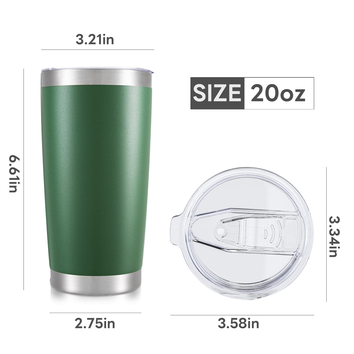 20 oz Tumbler with Lid Stainless Steel Insulated Tumblers Bulk Cups Mug (8 Count)