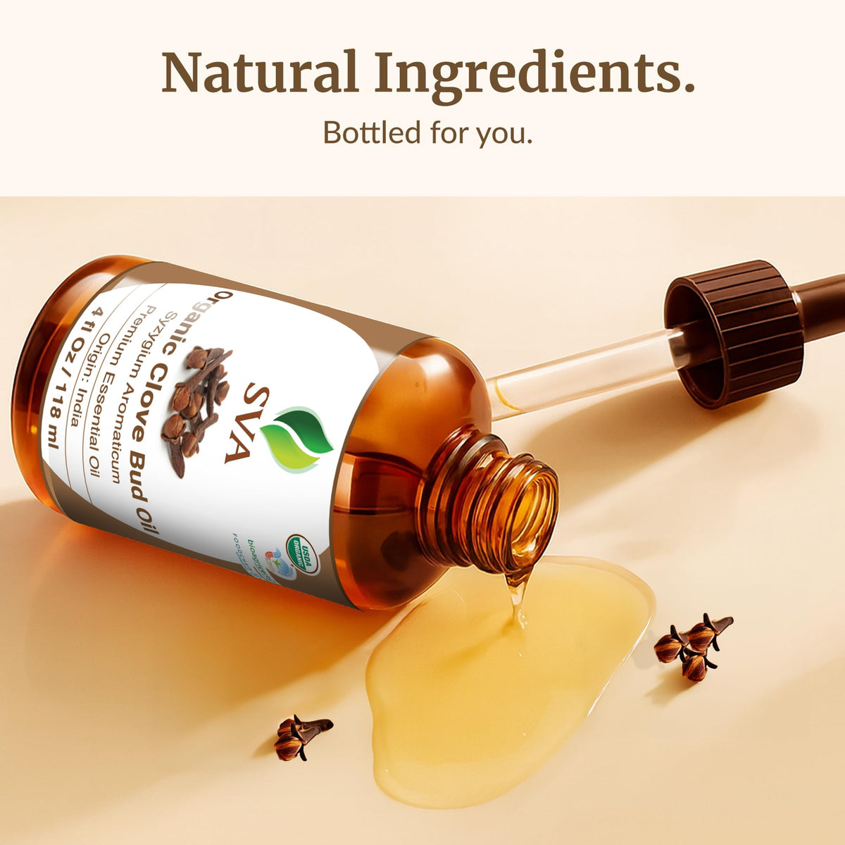 SVA Organic Clove Essential Oil with Dropper (4 Fl Oz)
