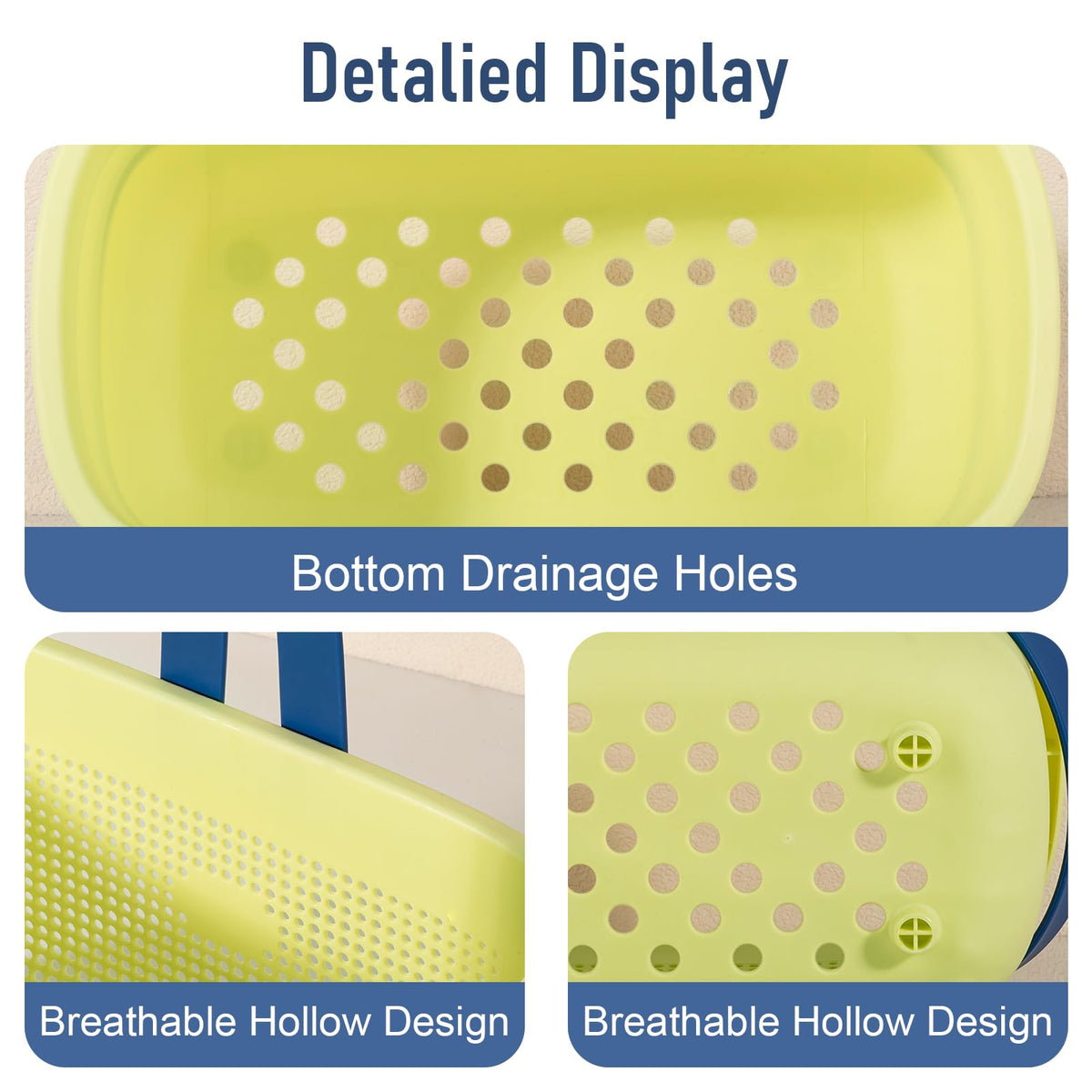 Portable Shower Caddy Basket with Handles Plastic Storage Basket ‌Yellow