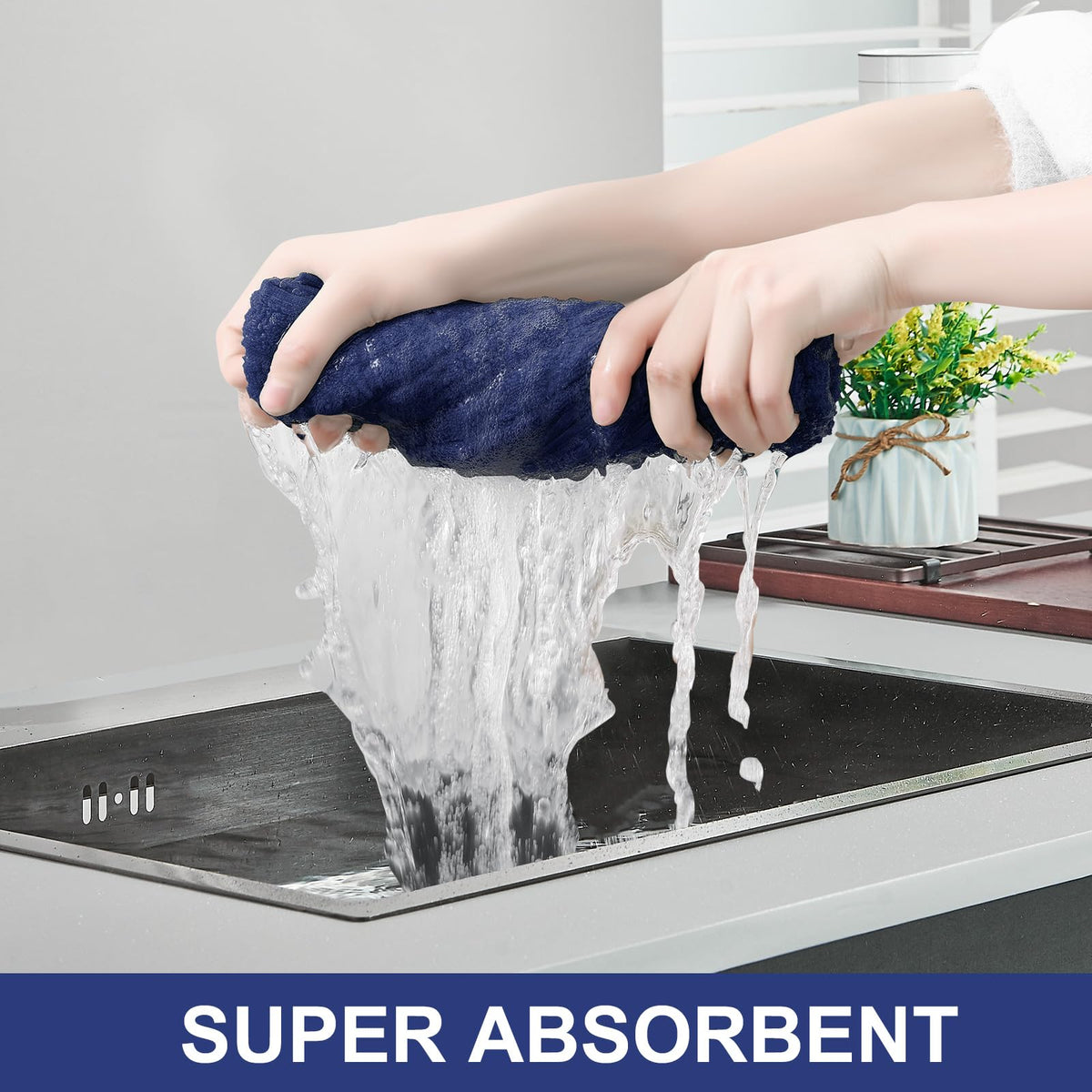 Large Premium Cotton Kitchen Towels 16"x 28" (8 Count)