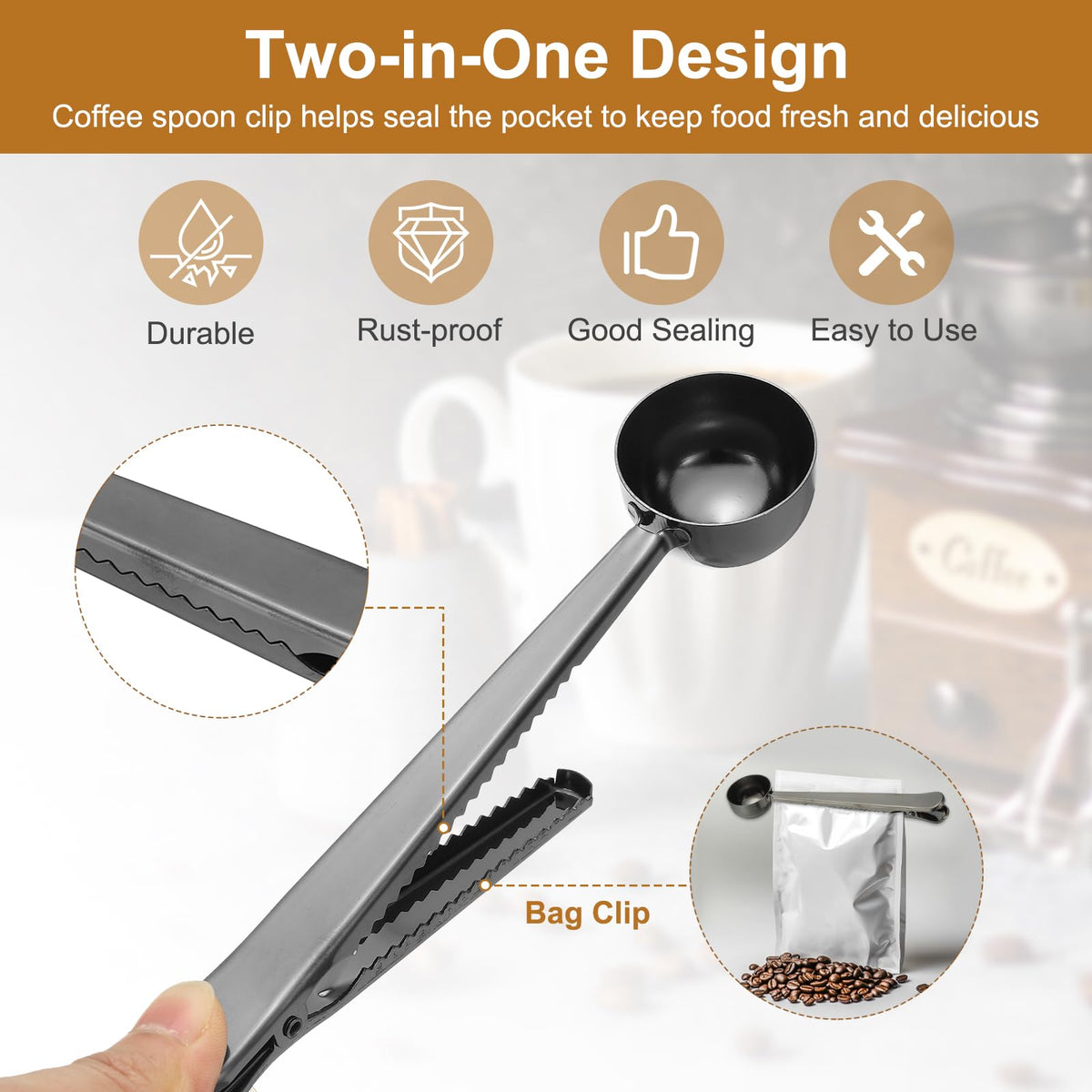 1 PCS Coffee Scoop with Clip