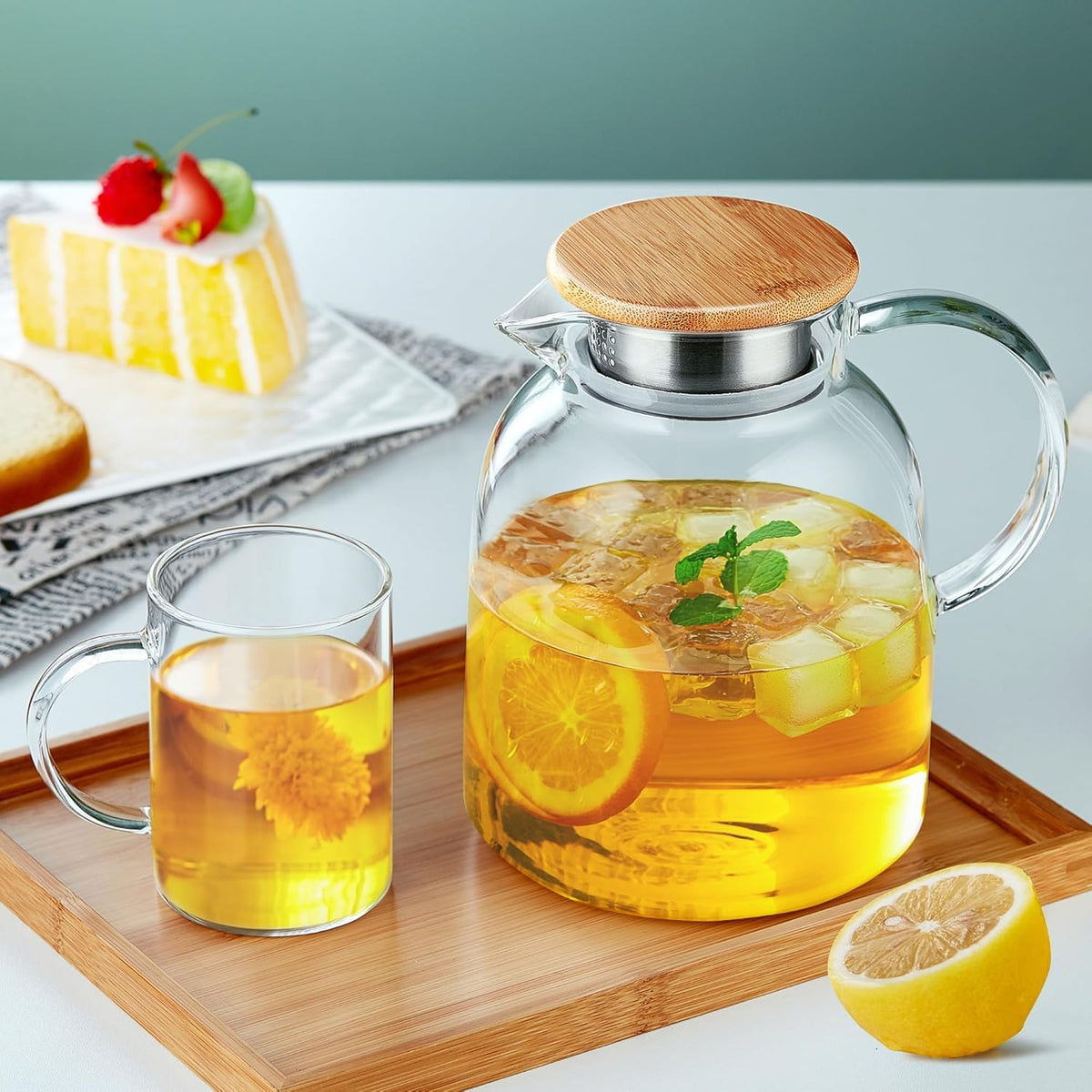 Large Glass Teapot with Infuser (68 Fl Oz)