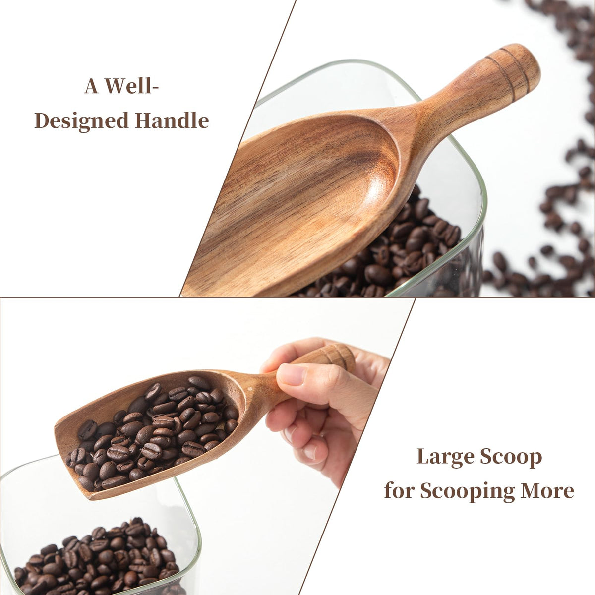 Large Wooden Coffee Scoop (2 Count)