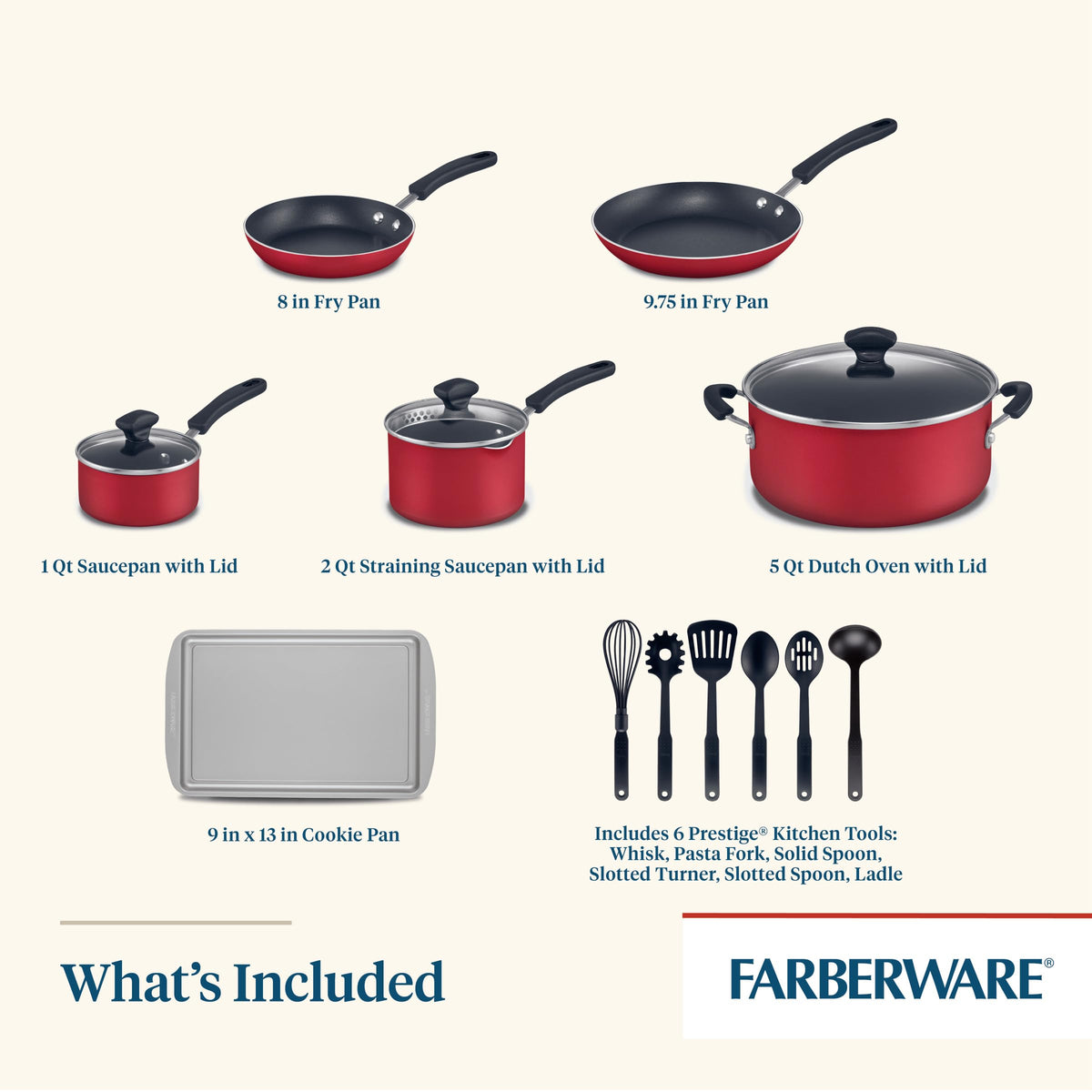 Cookstart Aluminum Nonstick Cookware Set