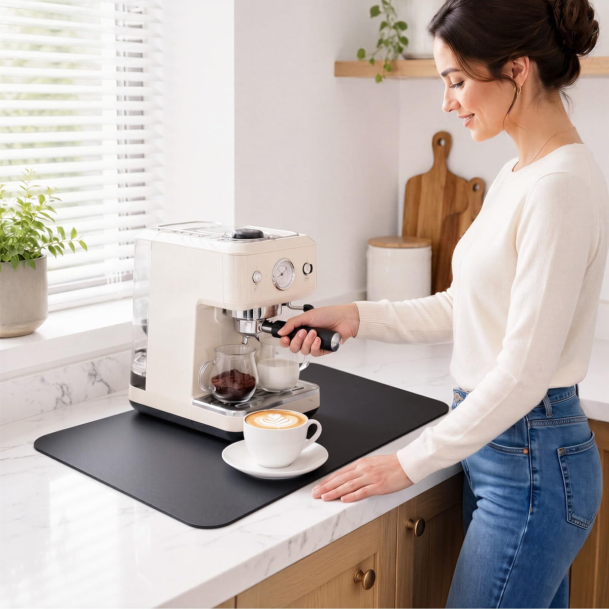 Coffee Mat Super Absorbent Dish Drying Mat Coffee Bar Mat 12"x 19"