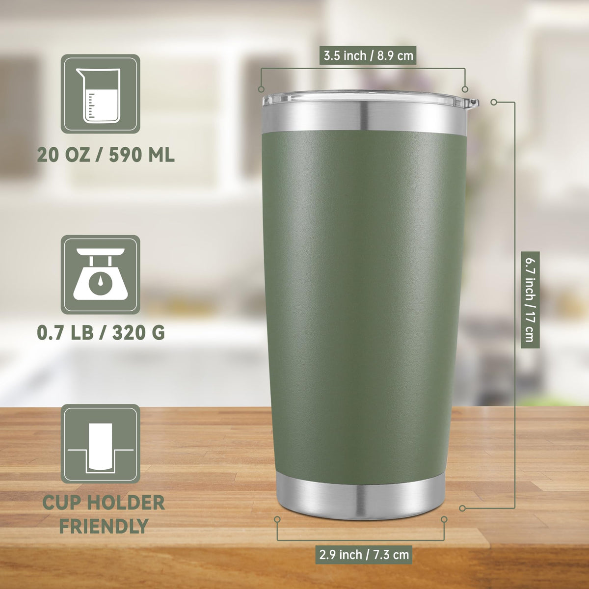 20 oz Tumblers Stainless Steel Tumbler with Lid