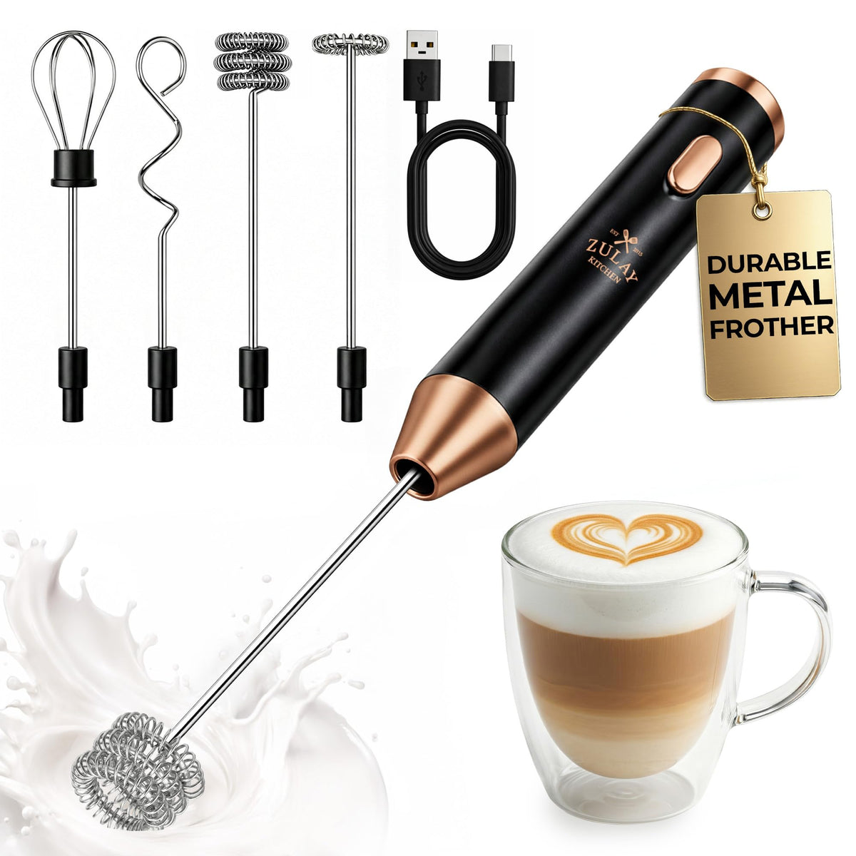 Rechargeable Milk Frother Handheld