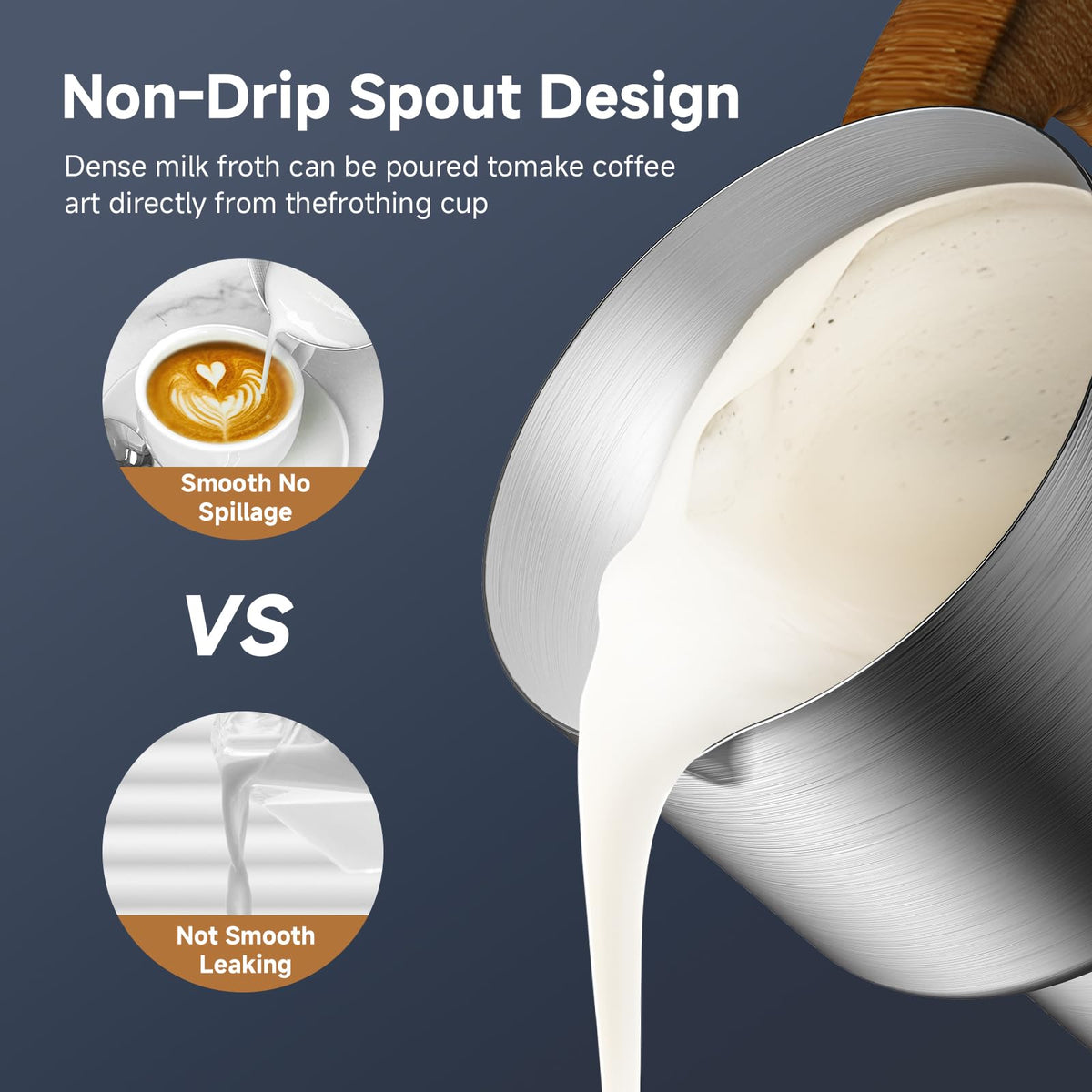 21 oz 8-in-1 Milk Frother, 550W Split Stainless Steel Automatic Steamer, Milk Warmer for Latte, Cappuccino, Hot Chocolate, Hot/Cold Froth, Heated Milk & Baby Food, Deep Black
