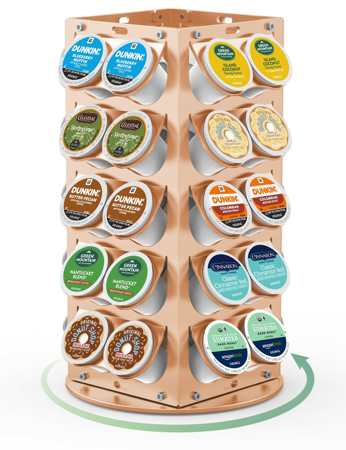 K Cup Holder 360° Rotating Aluminum 40 Pods