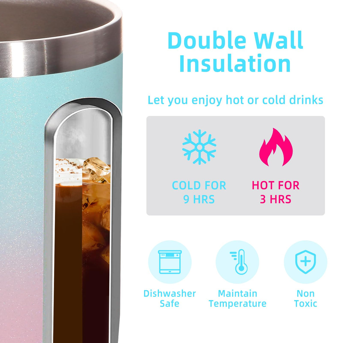 14oz Insulated Stainless Steel Coffee Mug with Leakproof Lid