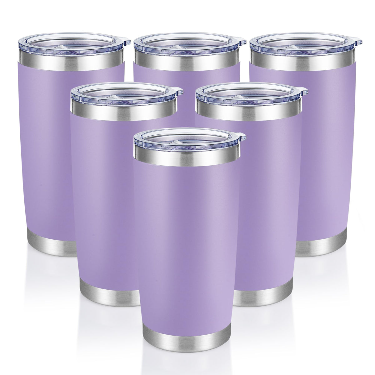 20 oz Tumblers Bulk Stainless Steel Tumbler with Lid (6 Count)