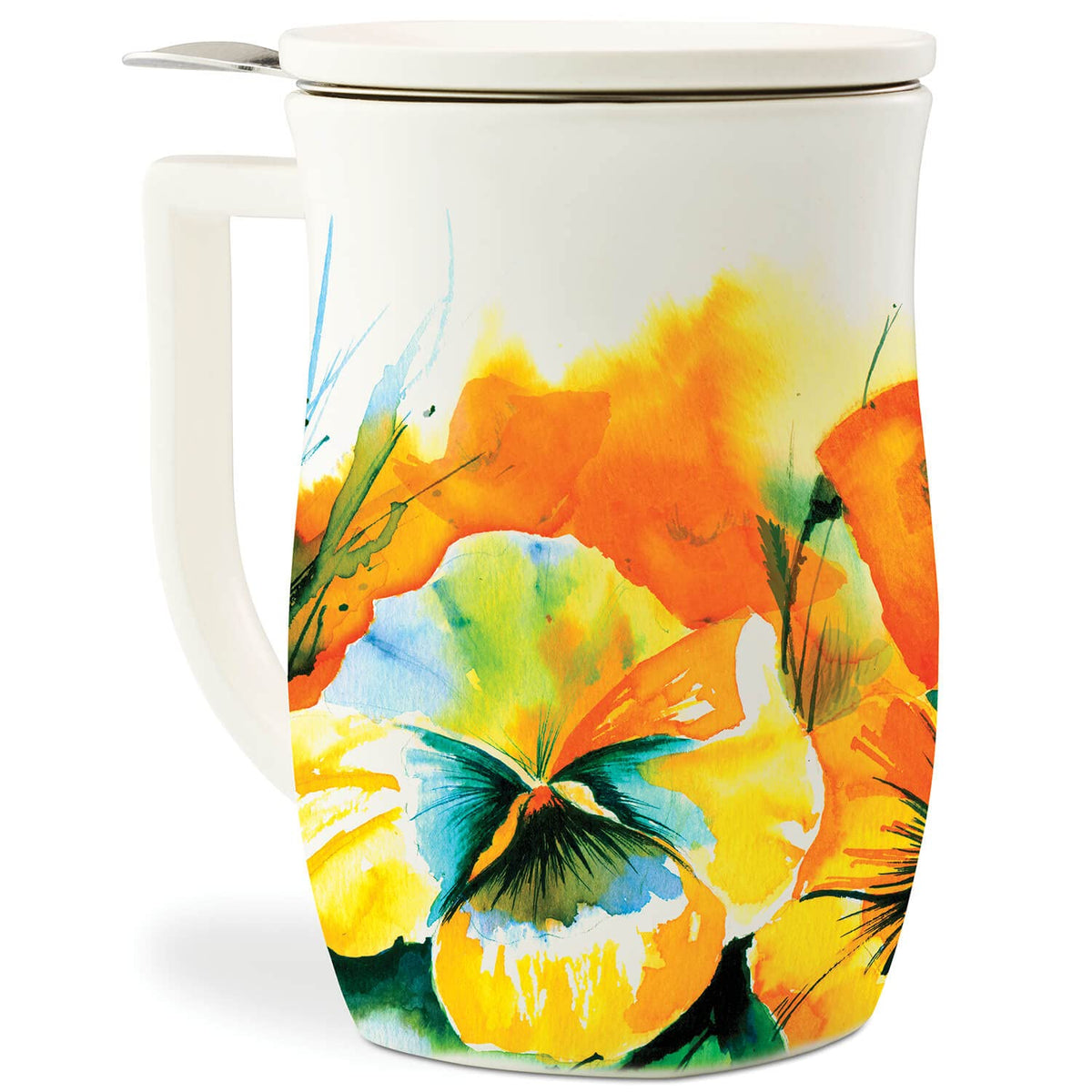 Ceramic Fiore Tea Cup with Infuser