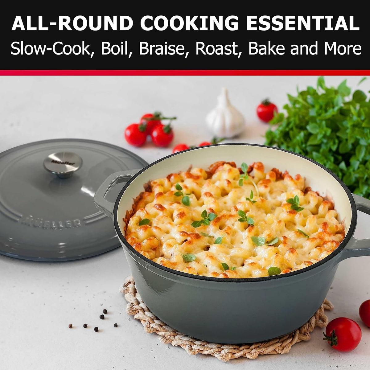7.5 QT Enameled Cast Iron Dutch Oven