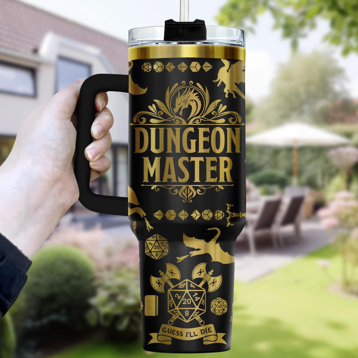 Dungeon Dice Game Master 40 oz Tumbler with Handle