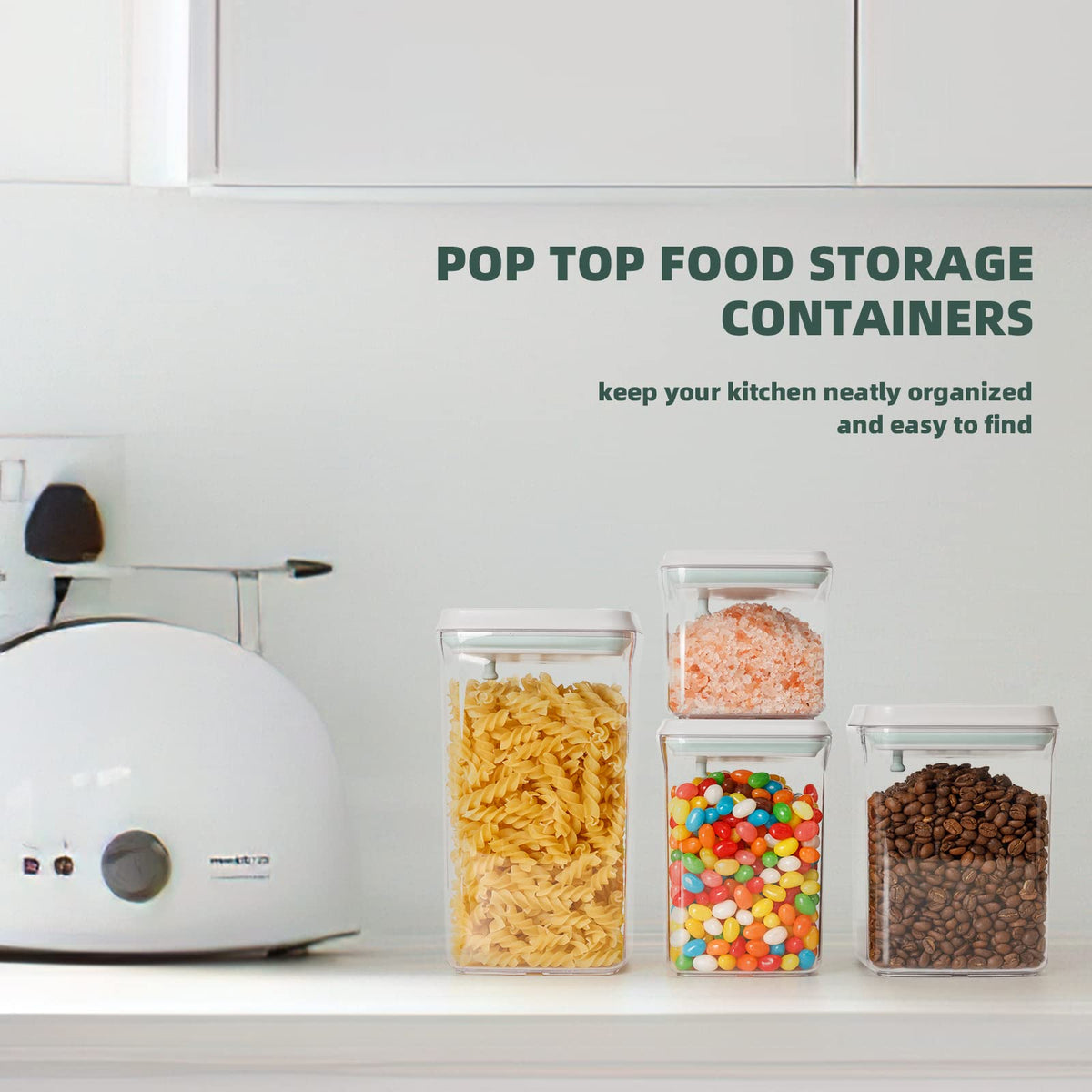 2 Pack Pop Top Airtight Food Storage Containers
