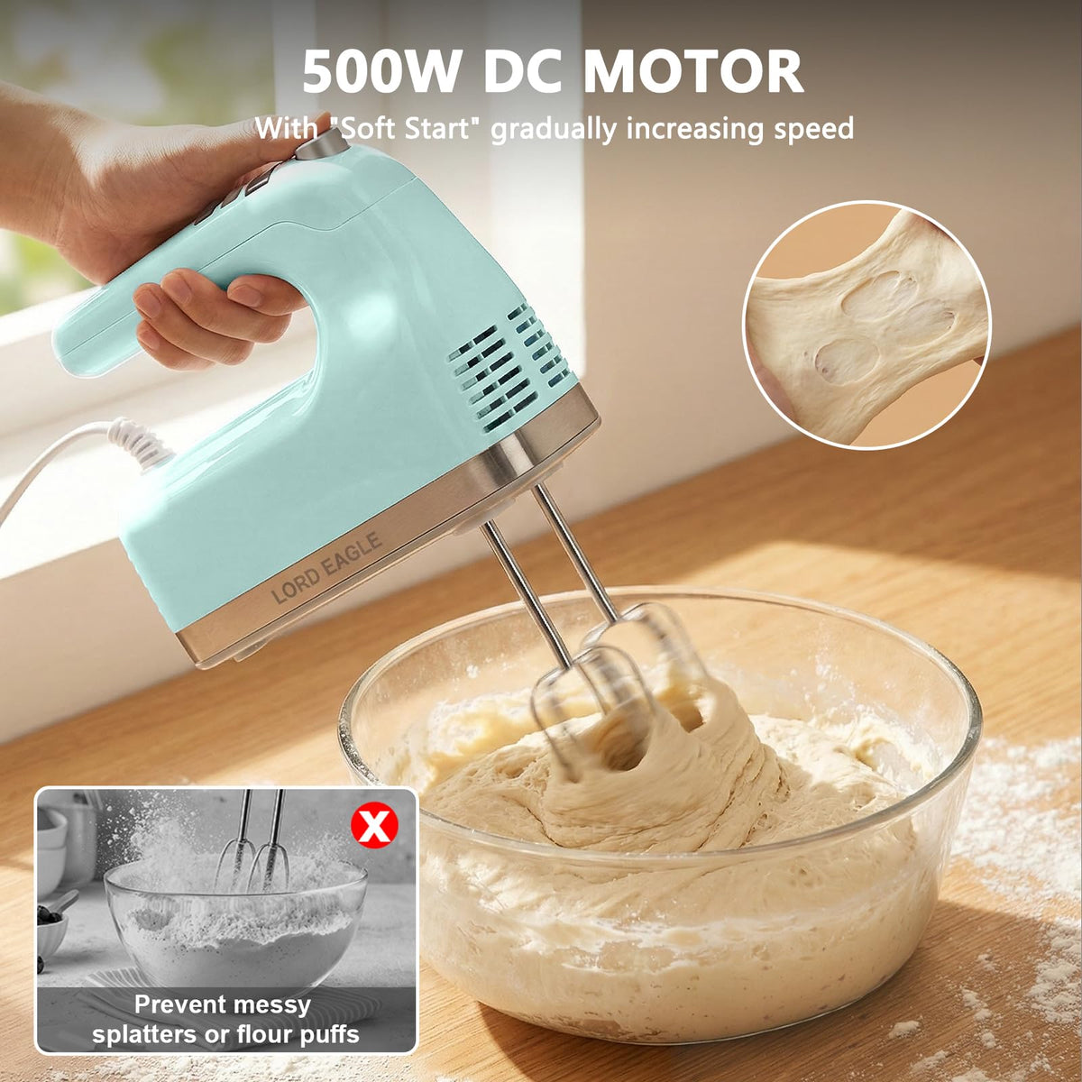 9 Speed Digital Hand Mixer Electric Handheld