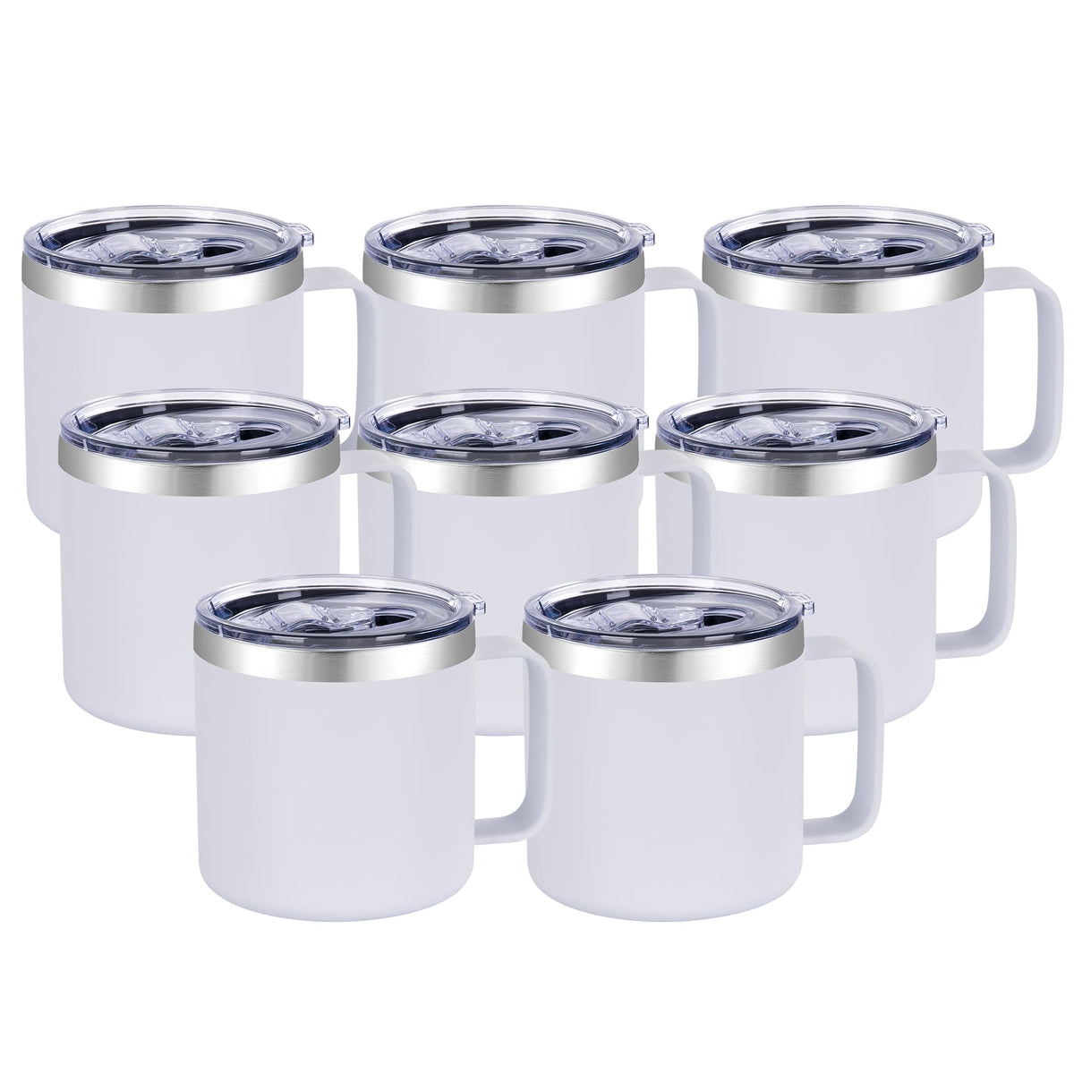 14 oz Insulated Coffee Mug Bulk with Handle (8 Count)