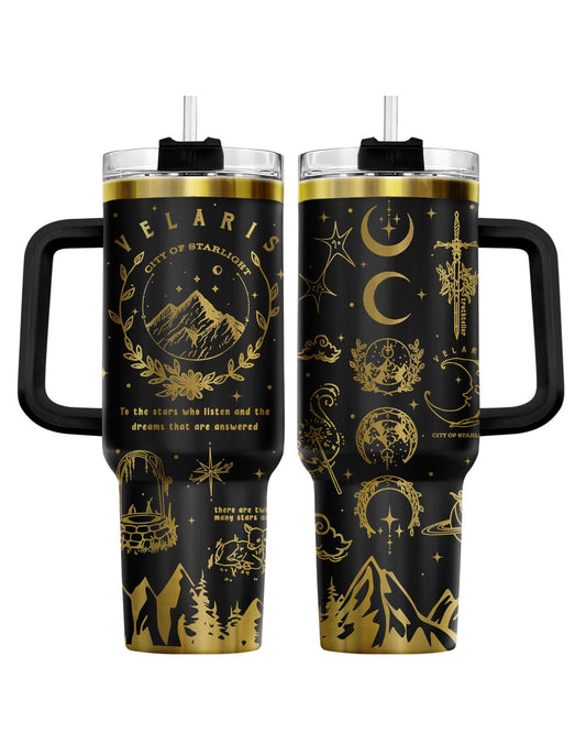 Starlight City Fantasy 40 oz Tumbler with Handle