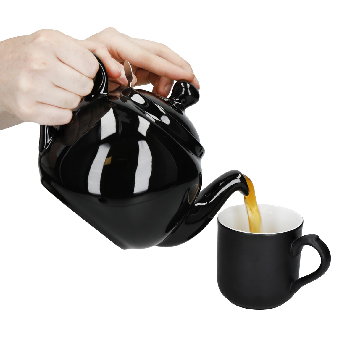 Farmhouse 4 Cup Ceramic Teapot with Removable Infuser and Lid