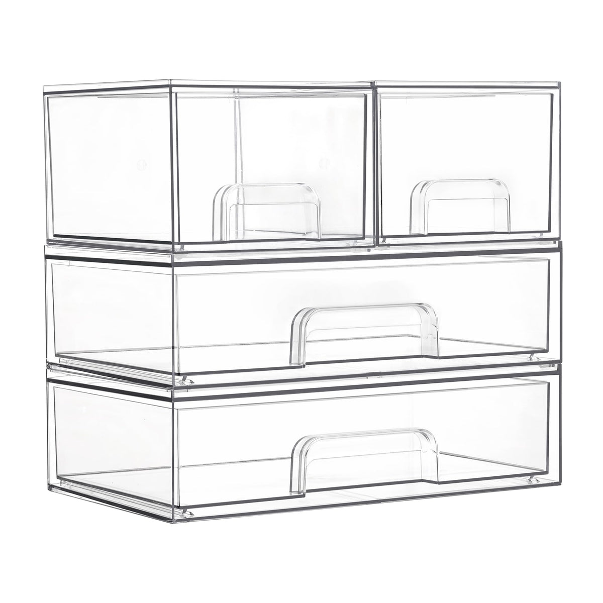 Clear Stackable Storage Drawers Set of 4 (4 Count)