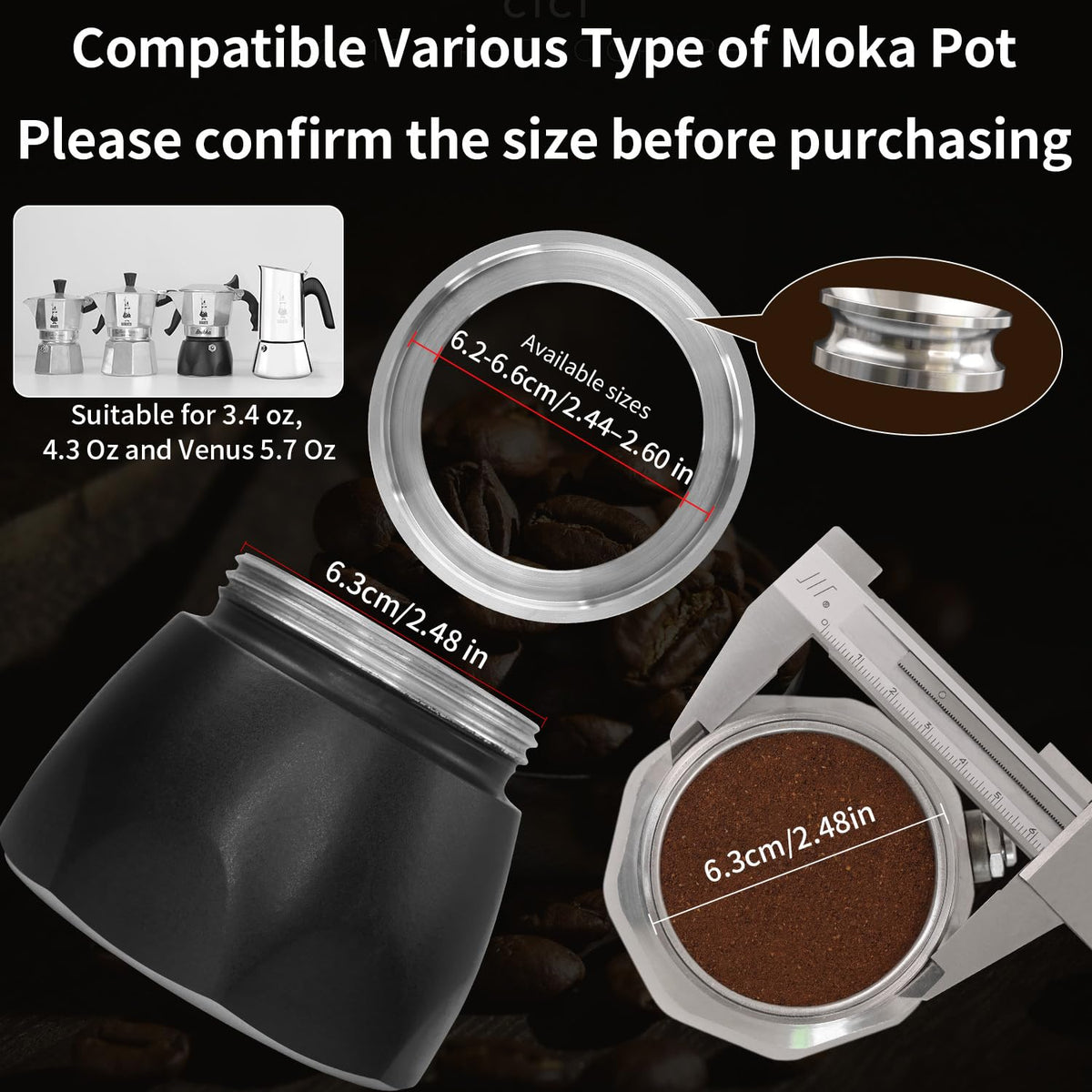 2 3 Cup Moka Pot Tamper