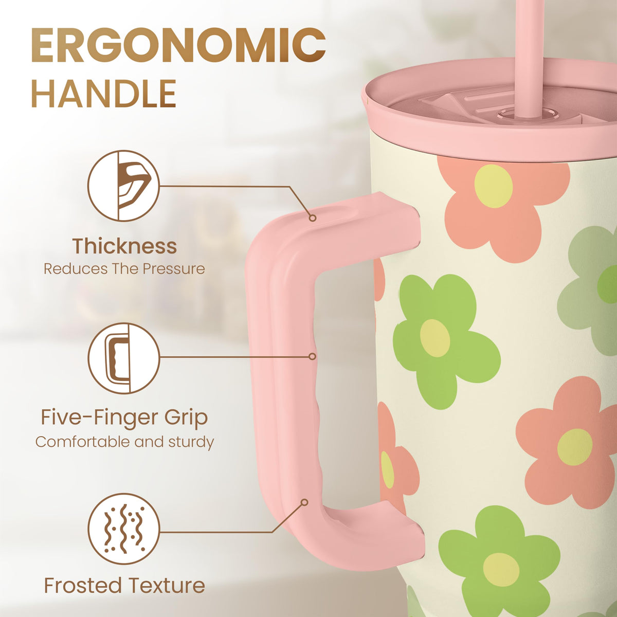 Daisy Tumbler with Handle 40oz
