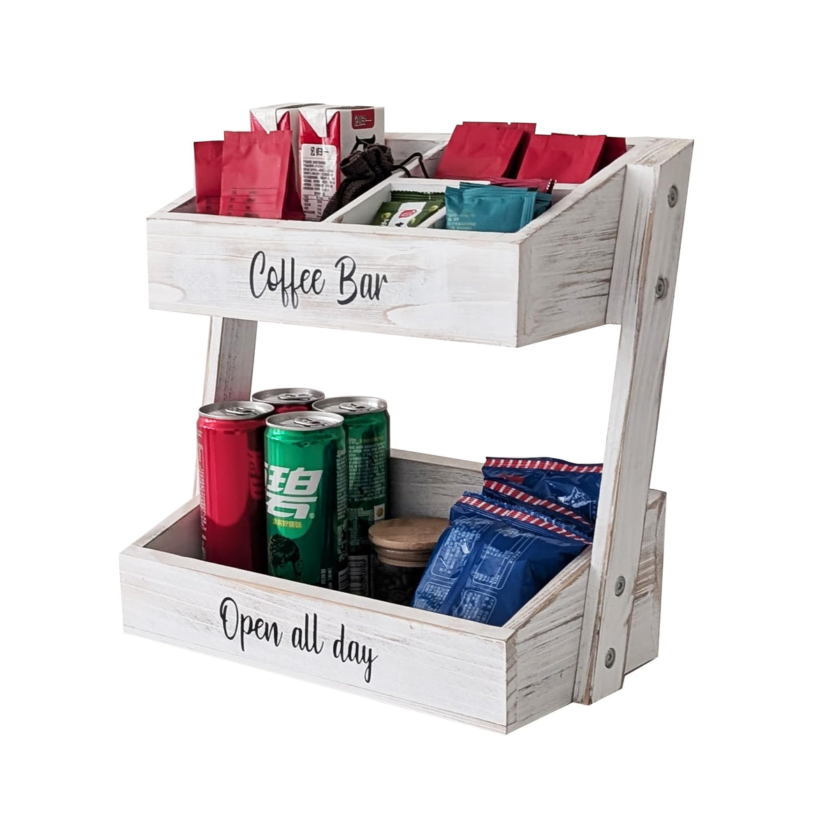 White Coffee Bar Accessories Organizer and Storage