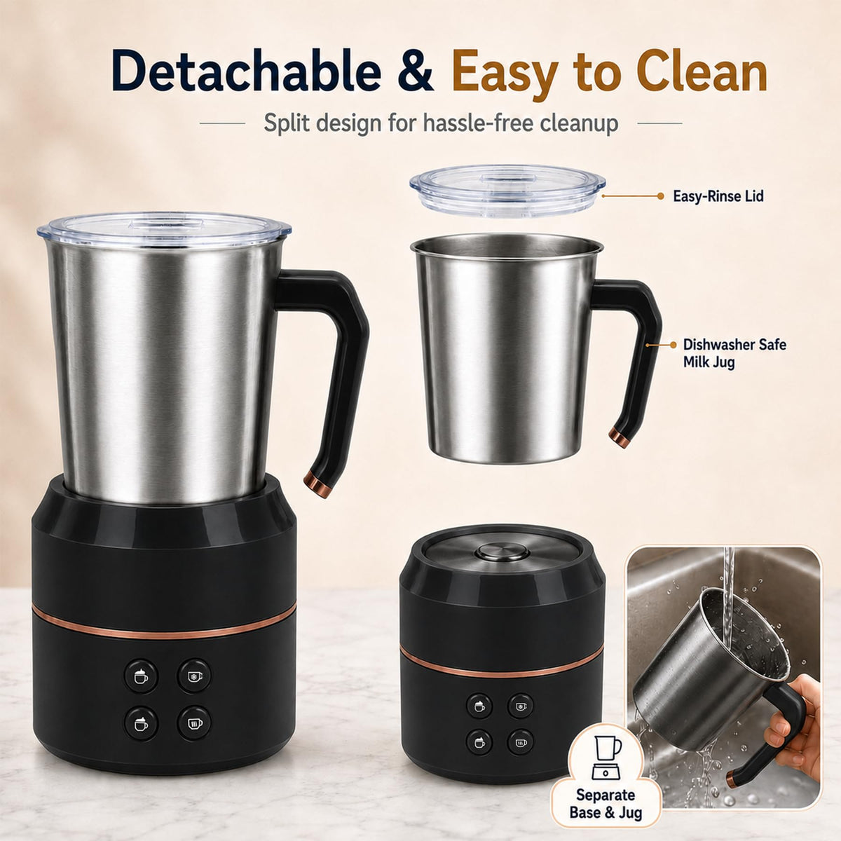 Electric Milk Frother 8.5oz