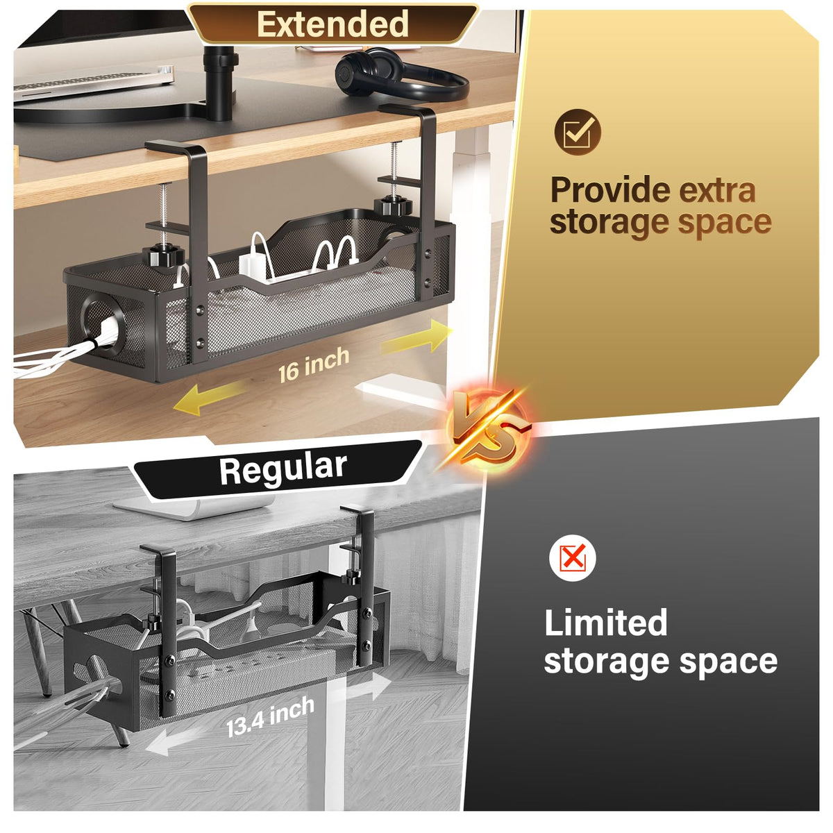 Under Desk Cable Management Large