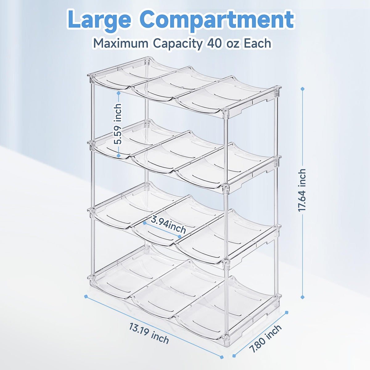 Stackable Water Bottle Organizer for Stanley 40 oz Tumbler (4 Count)