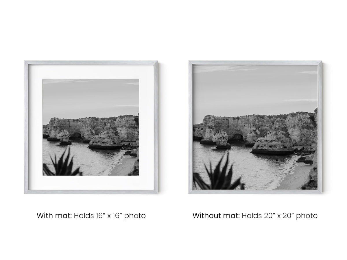 20x20 Silver Metal Picture Frames Matted to 16x16