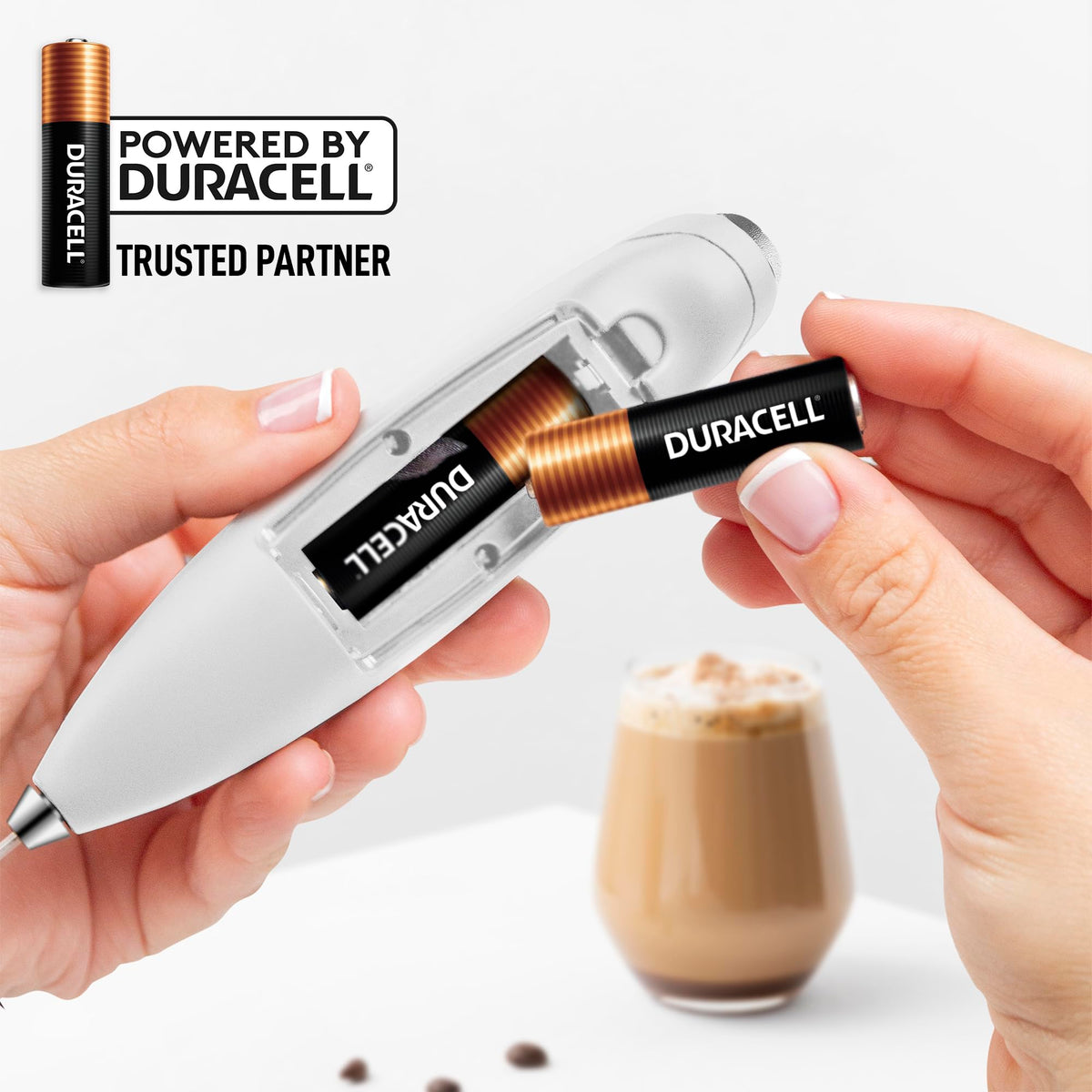 Powerful Milk Frother Wand With Duracell Batteries