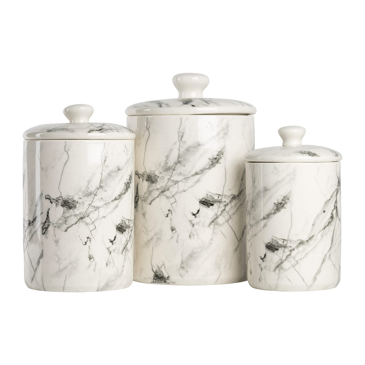 Marble Ceramic Kitchen Canister Set (3 Count)