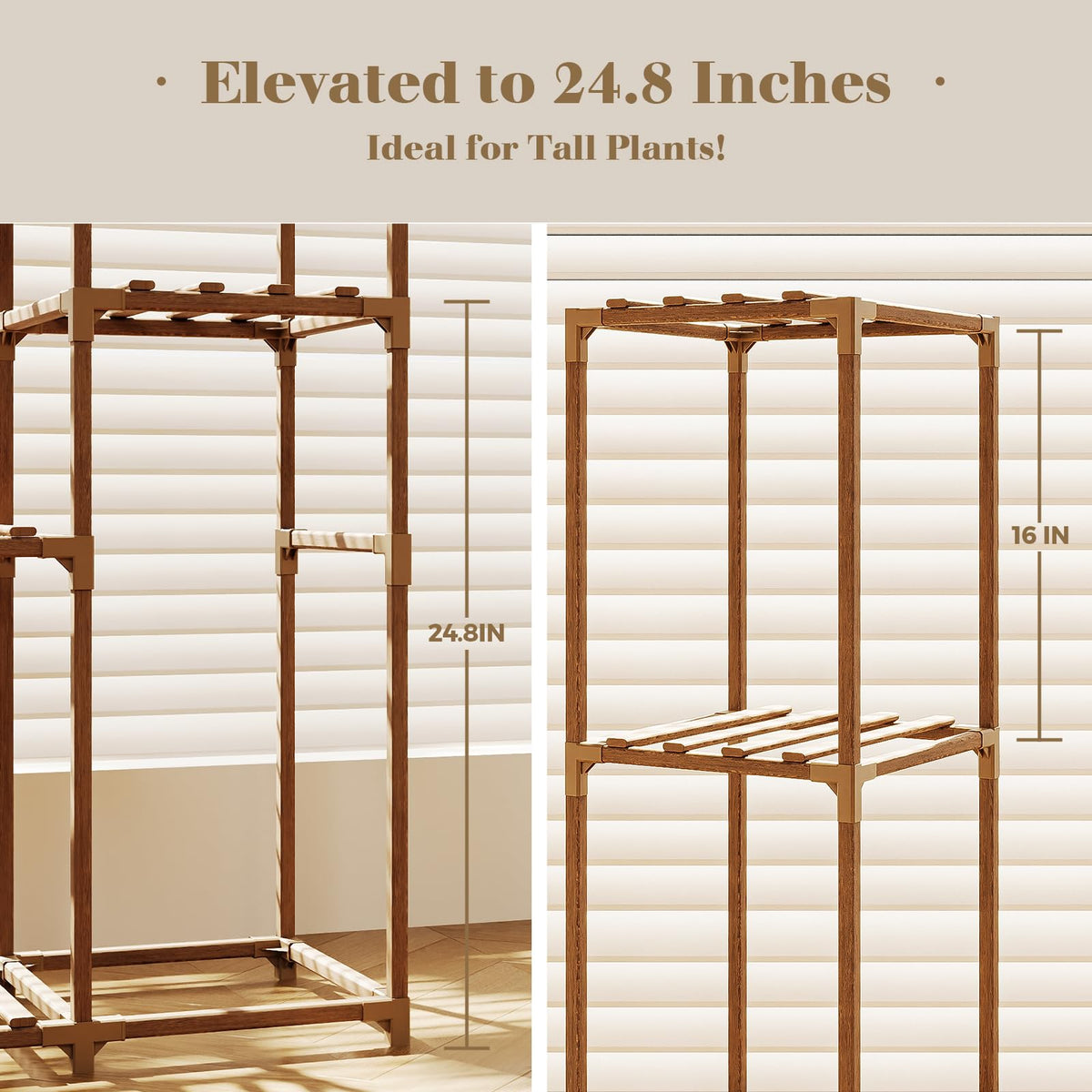 2 Sets Plant Stands Indoor Tall Shelves Outdoor for Multiple