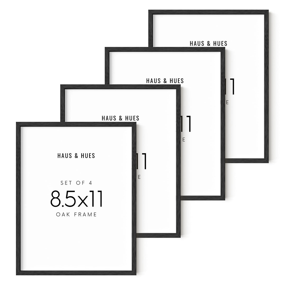 8.5x11 Black Oak Frame Set of 4 (4 Count)