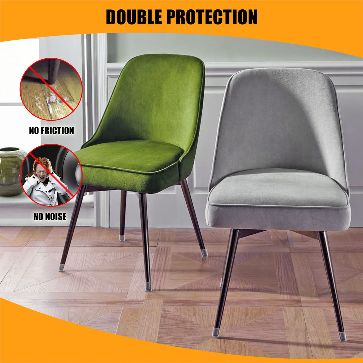 Clear Square Chair Leg Protector for Hardwood Floors (16 Count)