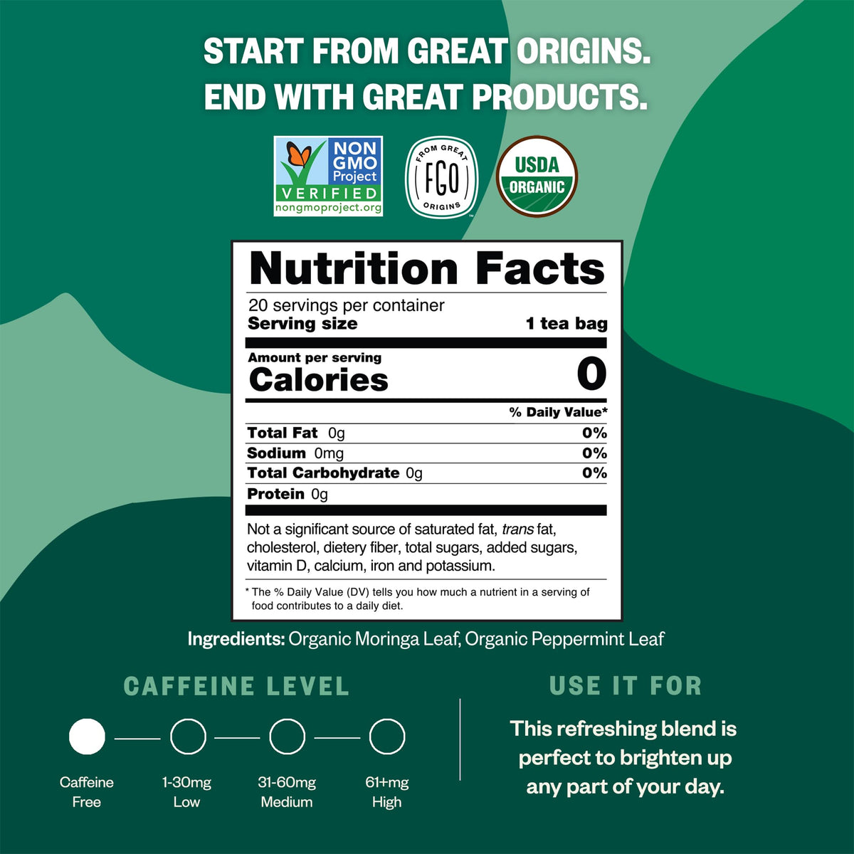 Organic Moringa Mint Tea (20 Count)