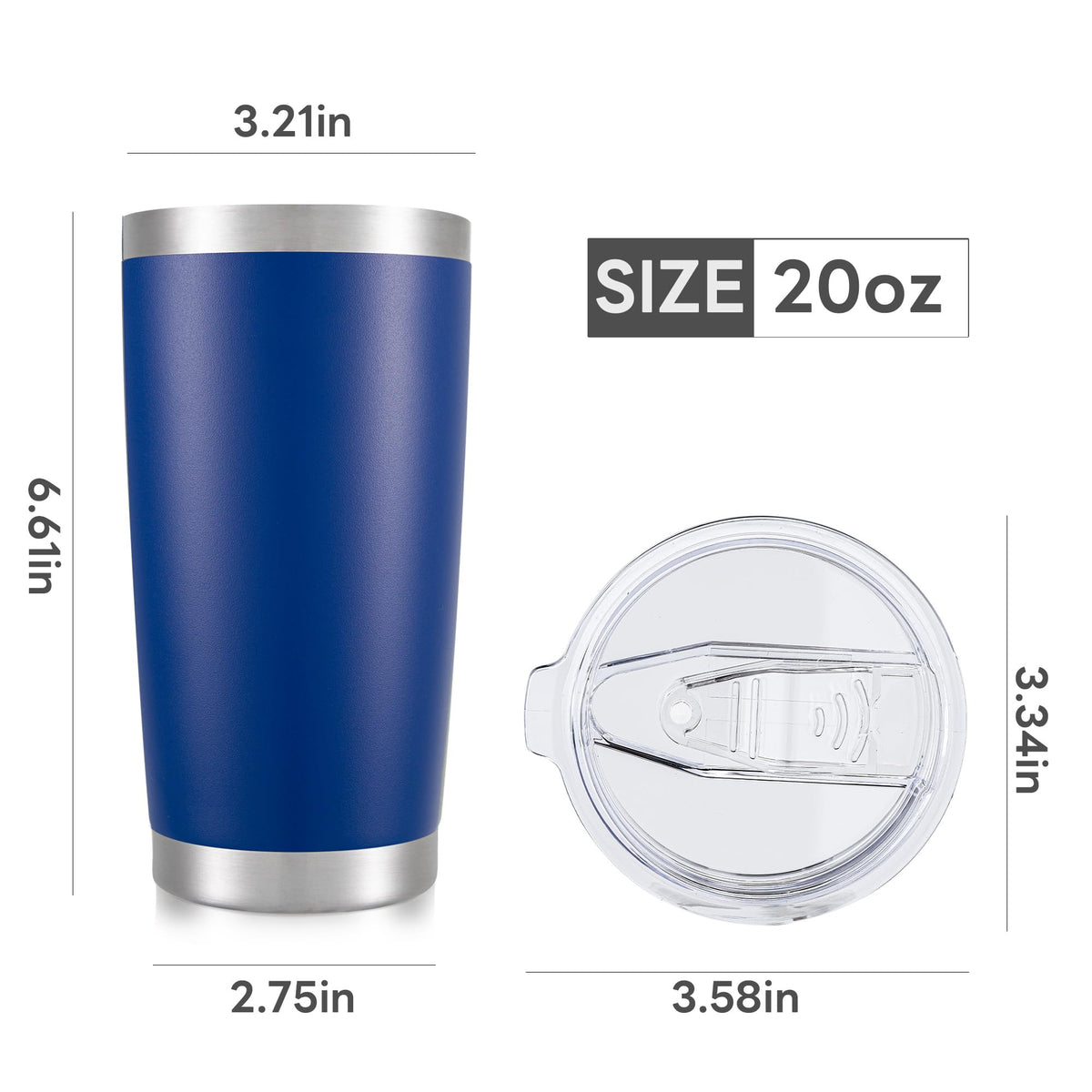 20 oz Tumbler with Lid Stainless Steel Insulated Tumblers Cups Travel Mug