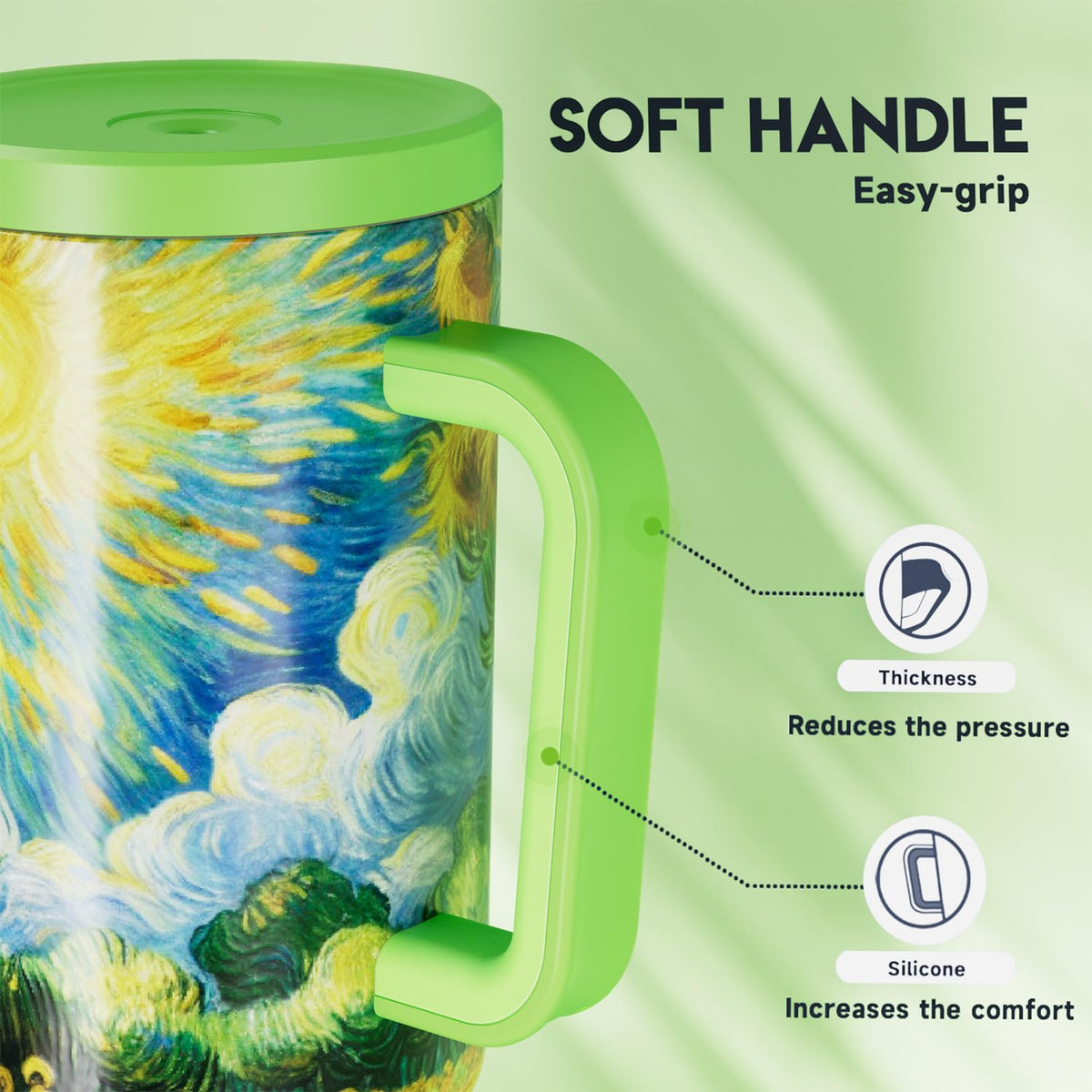 40 oz Tumbler with Handle and Straw