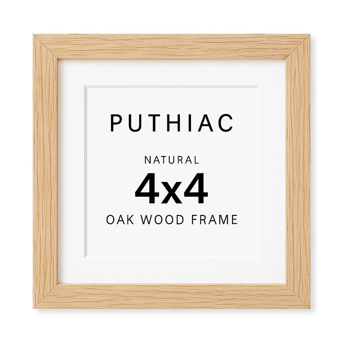 4x4 Solid Oak Wood Picture Frame with 3x3 Mat