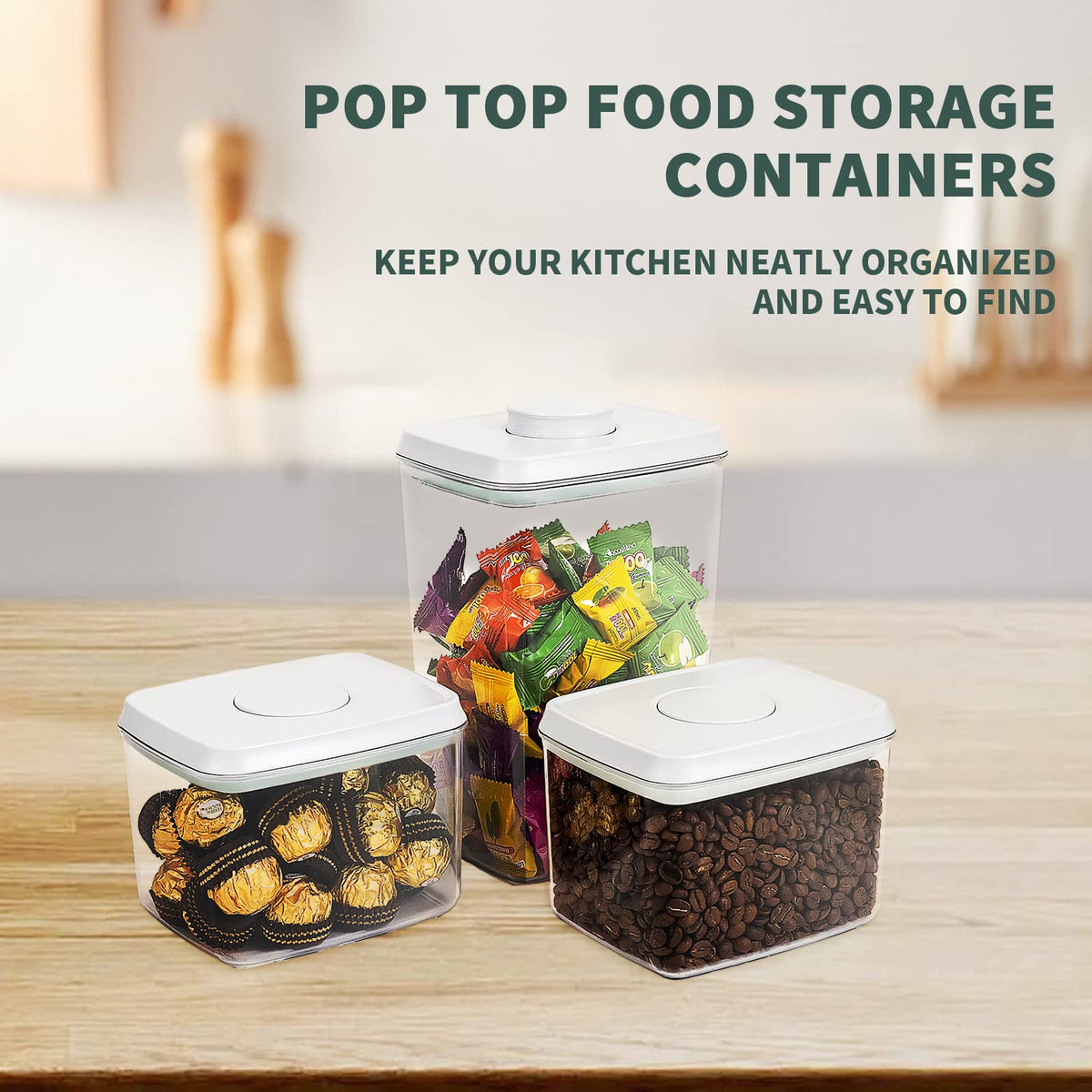 Pop Top Airtight Food Storage Containers