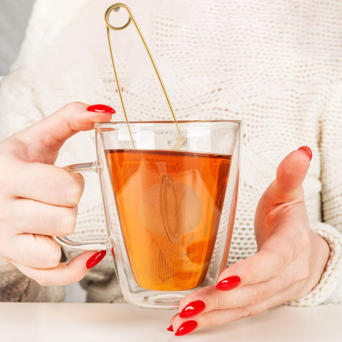 20 Pcs Loose Leaf Tea Infuser Stainless Steel Mesh Snap Tea Ball Strainers with Handle Metal