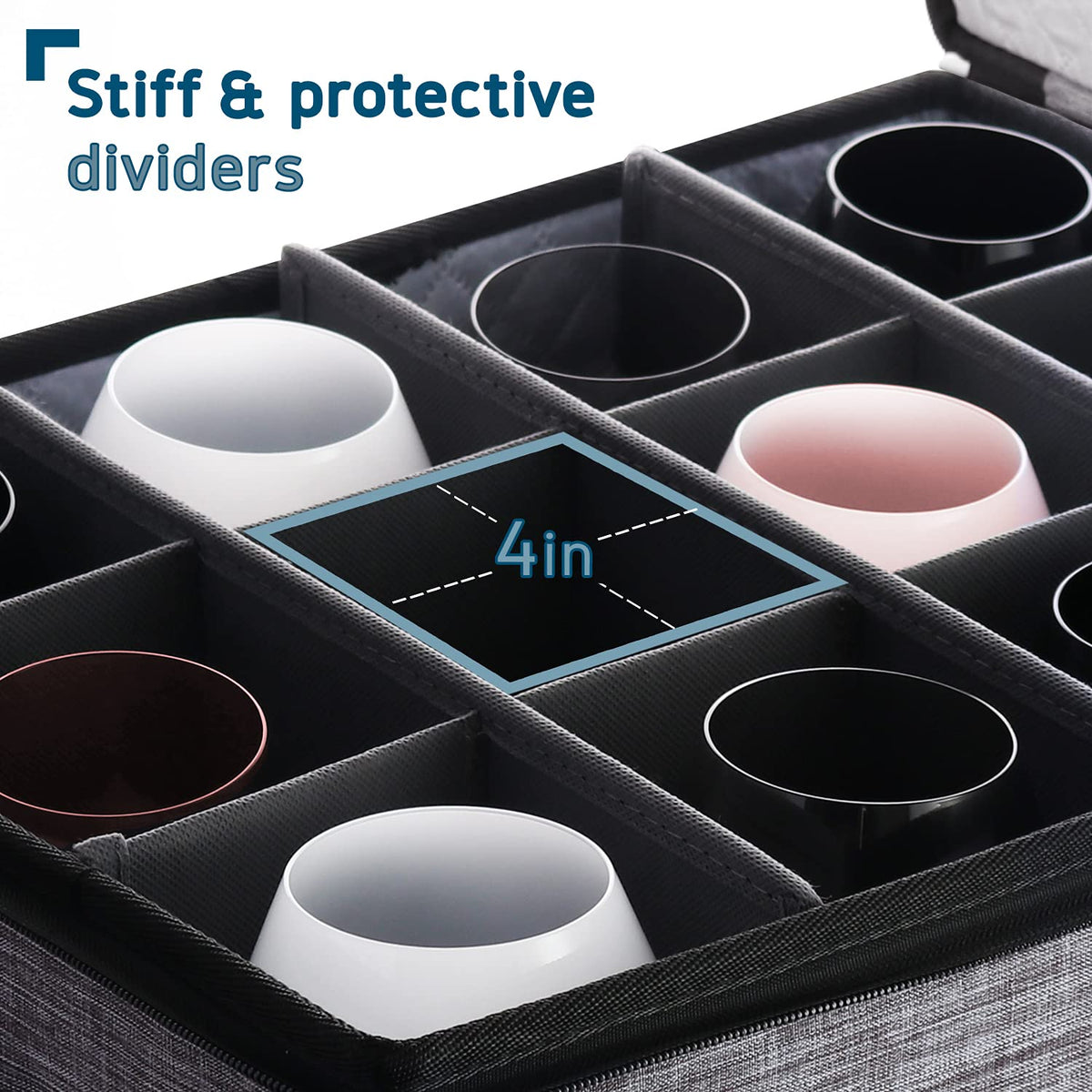 Wine Glass Storage Box with Dividers
